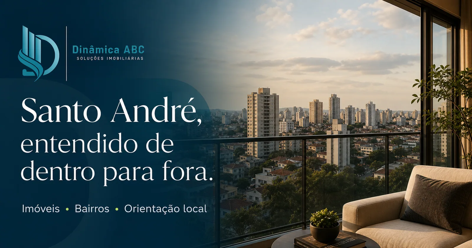Página inicial do site Dinâmica ABC Soluções Imobiliárias